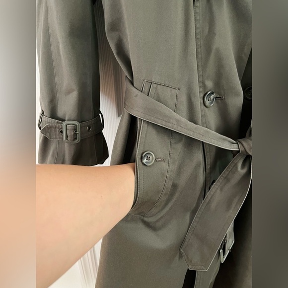 Towne by London Fog Size 40 Short Dark Olive Trenchcoat - Picture 4 of 10